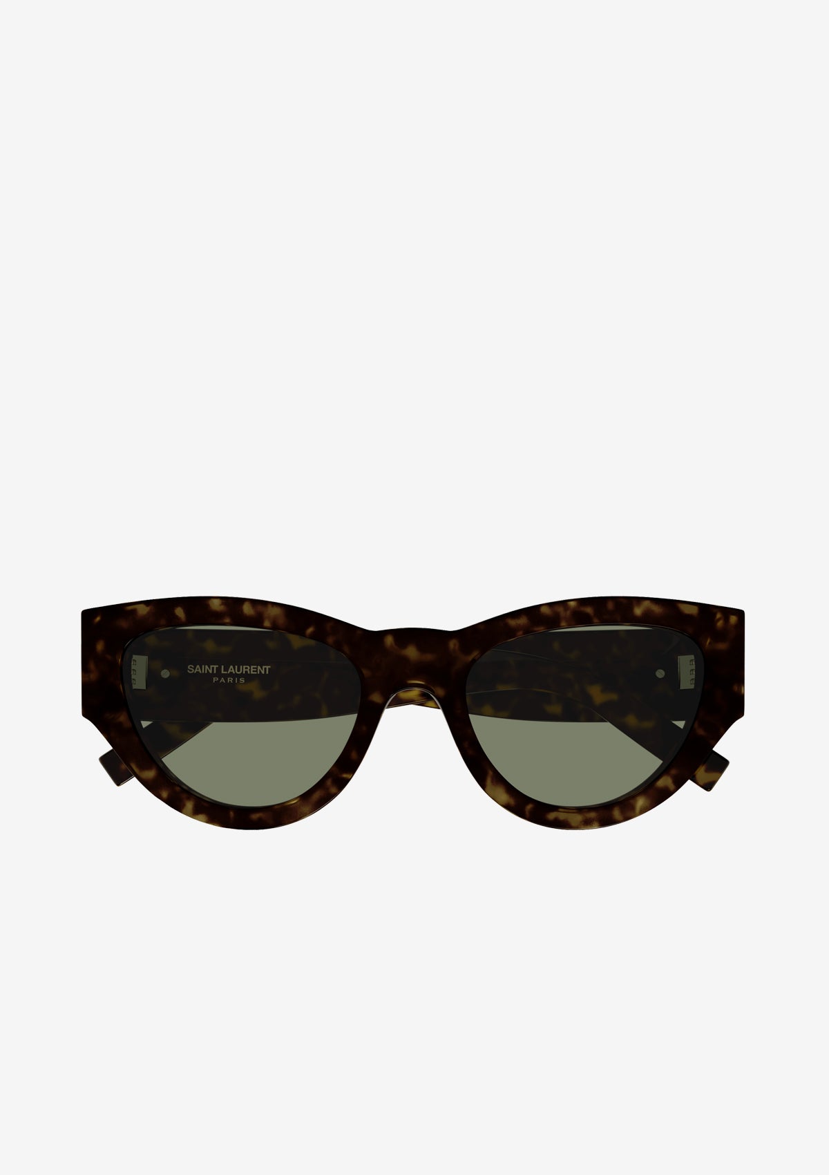 Lunette de soleil SAINT LAURENT SLM94 marron écaille foncé verres verts